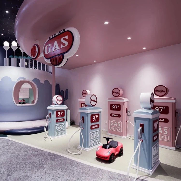 Mini stazione di servizio per parco divertimenti